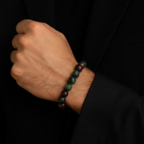 Certified Anyolite Natural Stone Bracelet 10 mm