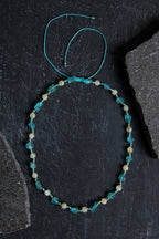 Sertifikalı Apatit, Sitrin Naturel Doğal Taş Makrome Kolye