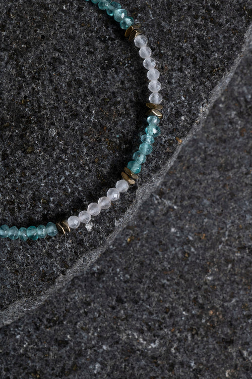 Sertifikalı Apatit ve Pembe Kuvars Doğaltaş Bileklik