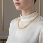 Sertifikalı Aragonit 6 mm Düğümlü Doğal Taş Kolye