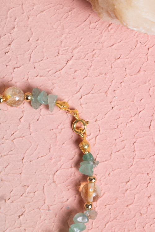 Sertifikalı Aventurin, Sitrin, Hematit Gümüş Doğal Taş Bileklik