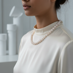 Sertifikalı Ay Taşı 6 mm Düğümlü Doğal Taş Kolye