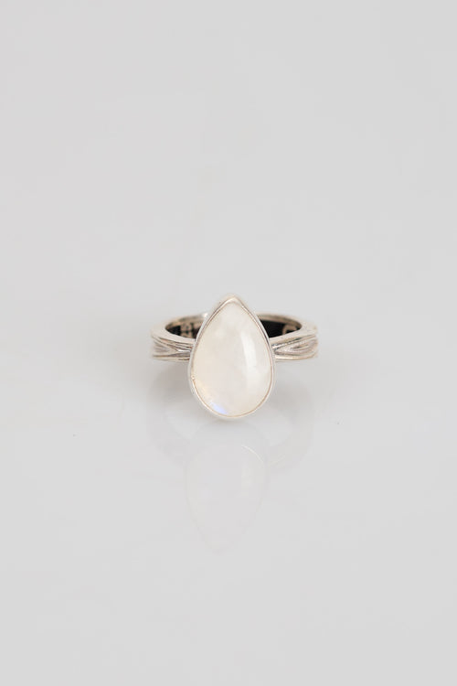 Sertifikalı Ay Taşı Doğal Taş 925 Ayar Gümüş Yüzük