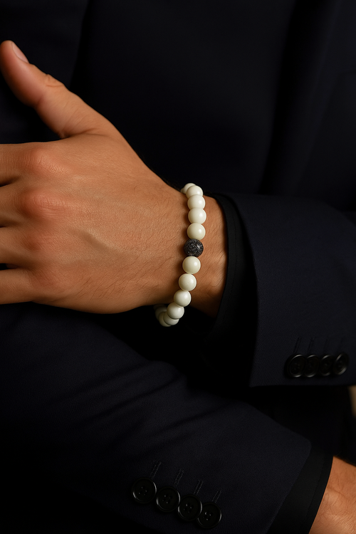 Sertifikalı Ay Taşı Zirkon Aparatlı Doğal Taş 8 mm Bileklik