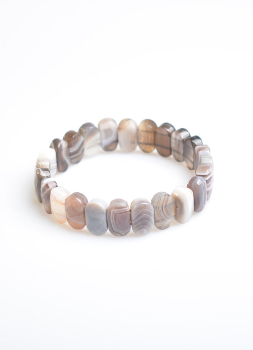 Sertifikalı Akik Botswana Doğal Taş Bileklik – Özel Rolex Kesim