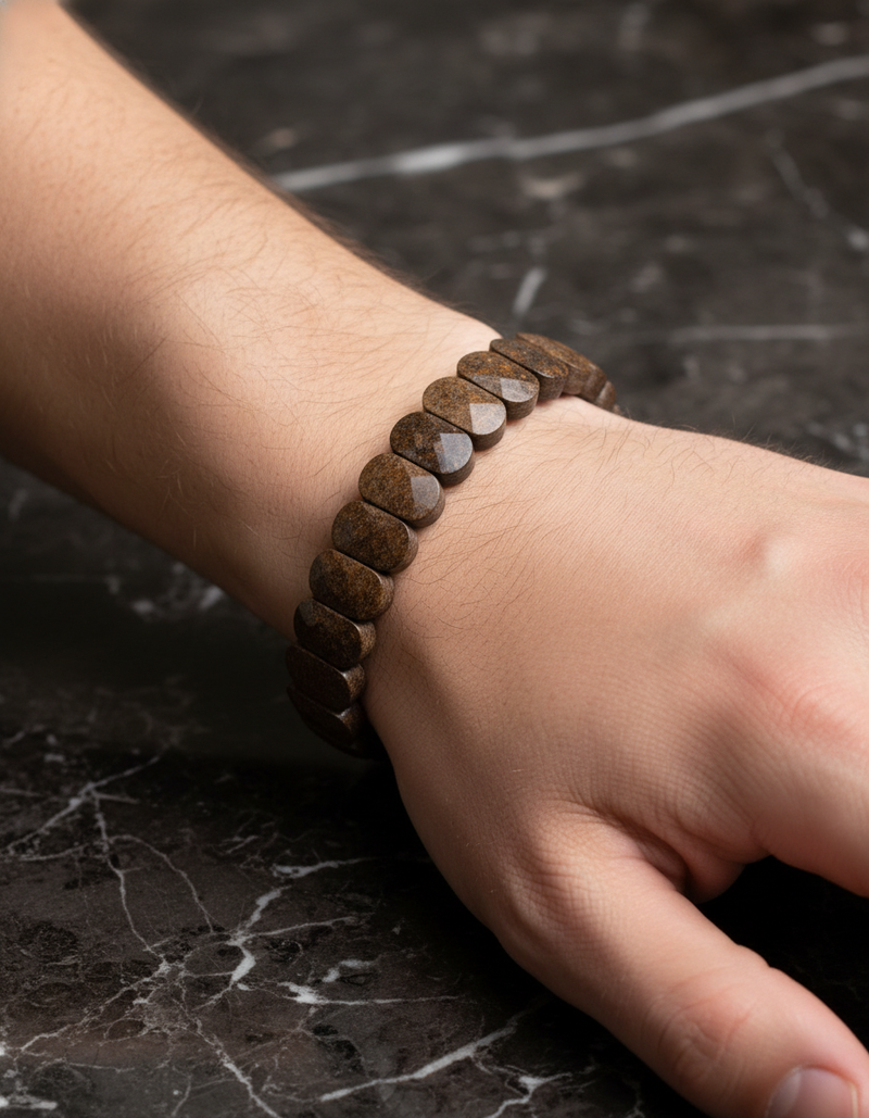 Sertifikalı Bronzit Doğal Taş Bileklik – Özel Rolex Kesim - Görsel 2 - Safnaturel