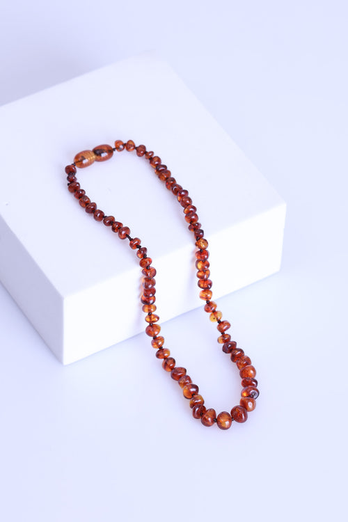 Sertifikalı Doğal Kehribar Bebek Kolyesi Damla Kehribar