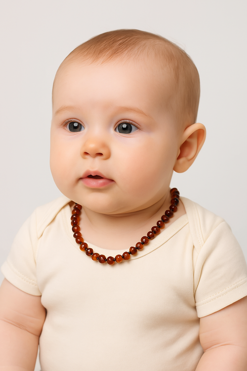 Sertifikalı Doğal Kehribar Bebek Kolyesi Damla Kehribar