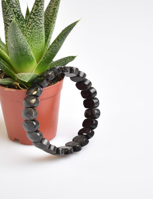 Sertifikalı Biyotit Doğal Taş Bileklik – Özel Rolex Kesim