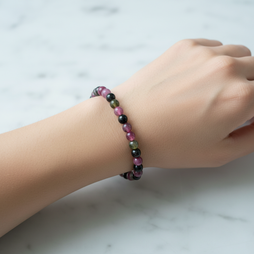 Sertifikalı Doğal Taş Turmalin Bileklik 6 mm