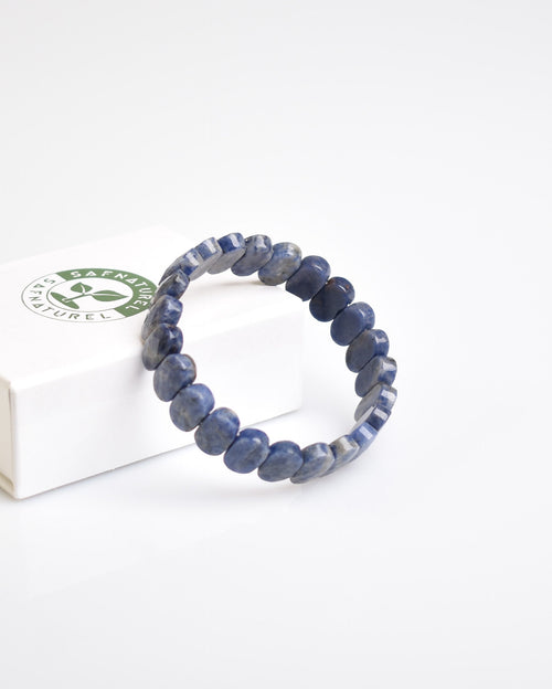 Sertifikalı Dumortierit Doğal Taş Bileklik – Özel Rolex Kesim