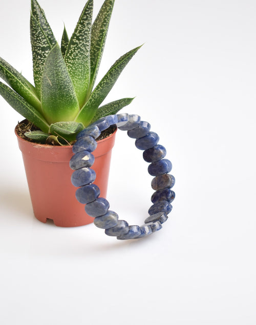 Sertifikalı Dumortierit Doğal Taş Bileklik – Özel Rolex Kesim