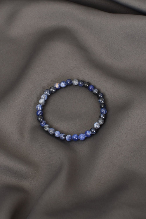 Sertifikalı Dumortierit Doğal Taş Bileklik 6 mm