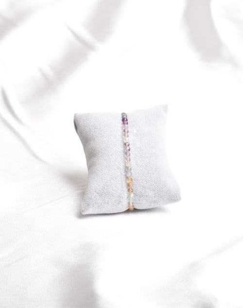 Sertifikalı Florit Doğal Taş Bileklik 3-4 mm