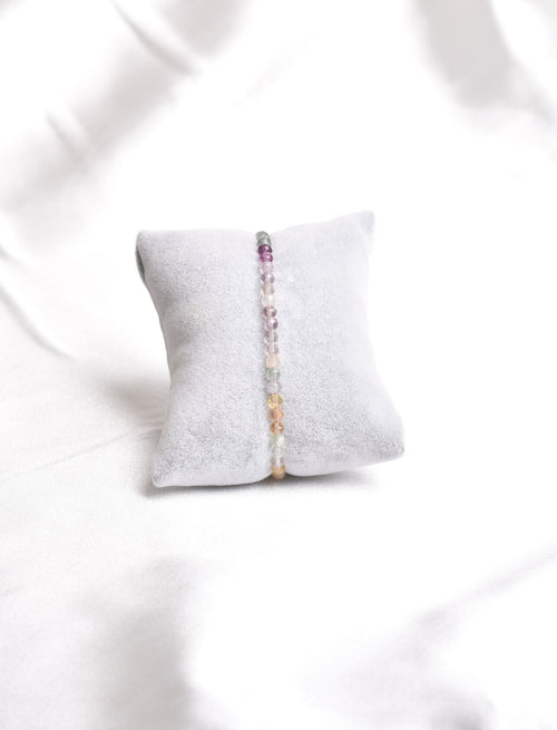 Sertifikalı Florit Doğal Taş Bileklik 3-4 mm