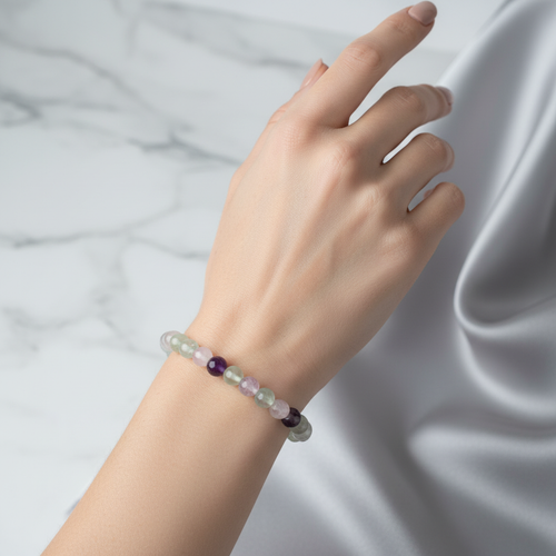 Sertifikalı Florit Doğal Taş Bileklik 6 mm