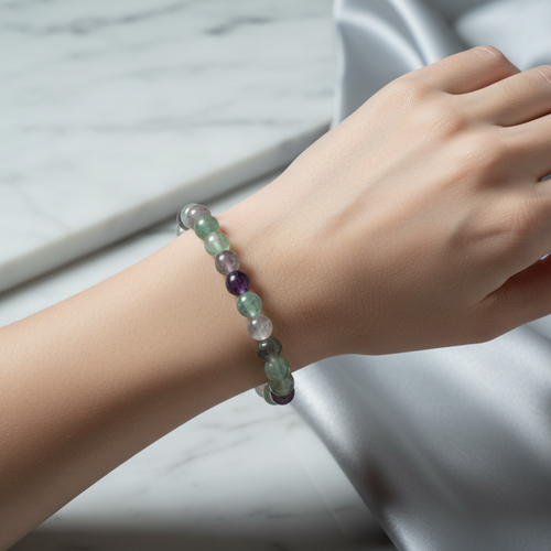 Sertifikalı Florit Doğal Taş Bileklik 8 mm