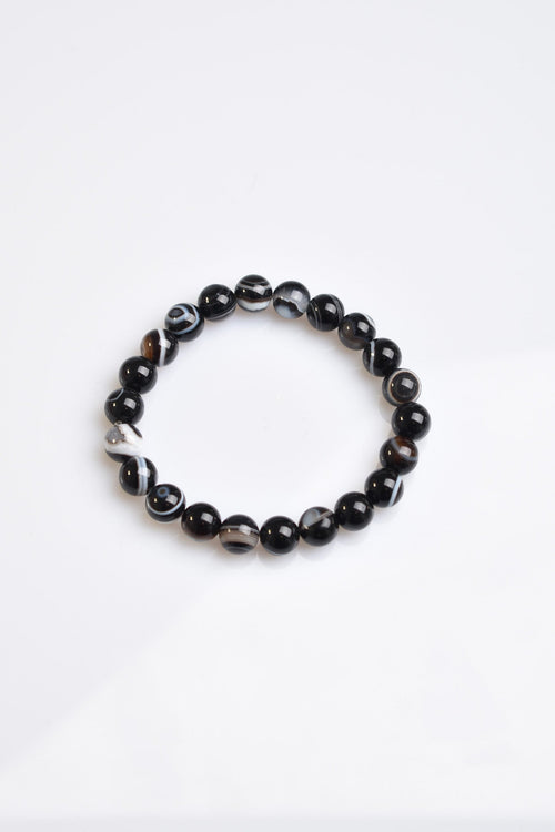 Sertifikalı Göz Akik Doğal Taş Bileklik 8 mm Küre Kesim