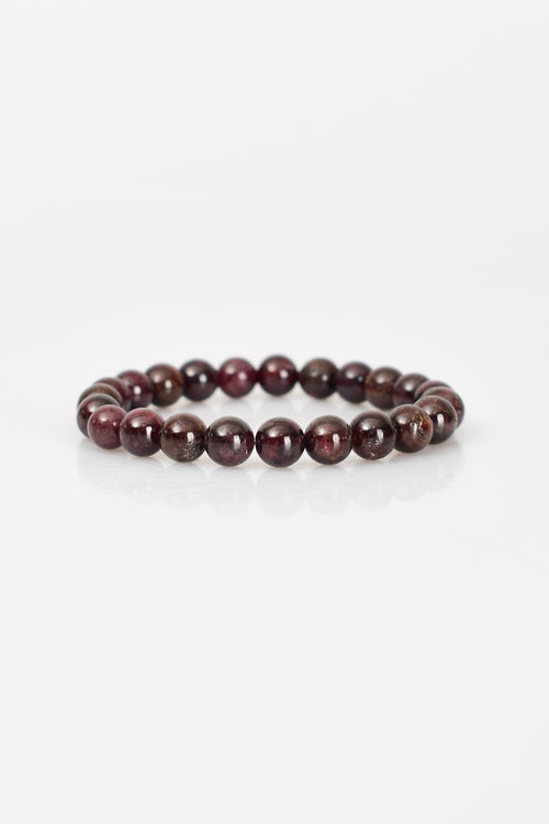 Sertifikalı Granat Lal Doğal Taş Bileklik 8 mm