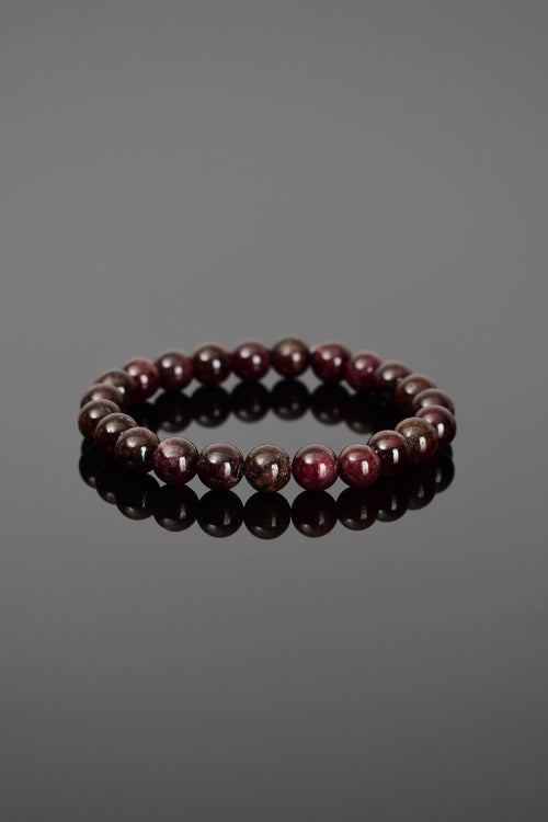 Sertifikalı Granat Lal Doğal Taş Bileklik 8 mm