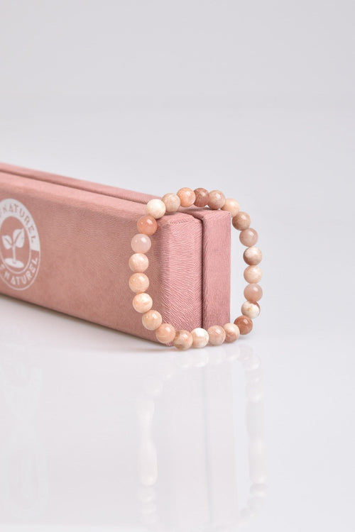 Sertifikalı Güneş Taşı Doğal Taş Bileklik 8 mm