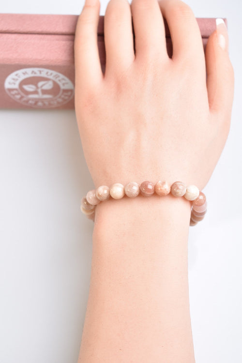 Sertifikalı Güneş Taşı Doğal Taş Bileklik 8 mm