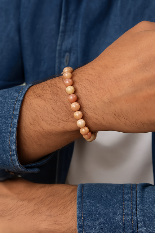 Sertifikalı Güneş Taşı Doğal Taş Bileklik 8 mm