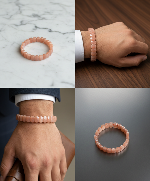 Sertifikalı Güneş Taşı Doğaltaş Bileklik – Özel Rolex Kesim