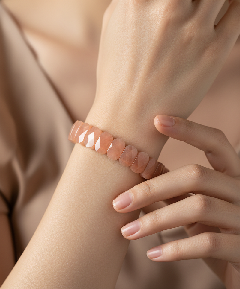 Sertifikalı Güneş Taşı Doğaltaş Bileklik – Özel Rolex Kesim - Görsel 1 - Safnaturel