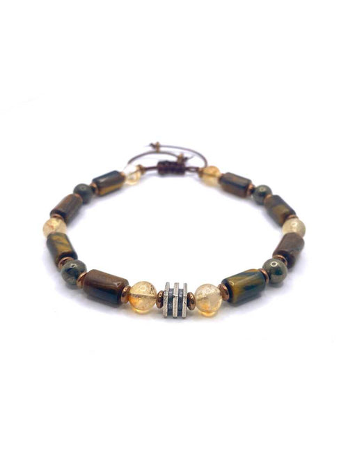 Sertifikalı Kaplan Gözü – Sitrin – Hematit Doğaltaş Bileklik