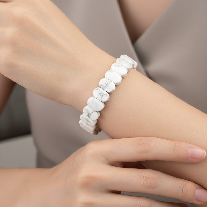 Sertifikalı Havlit Doğal Taş Bileklik – Özel Rolex Kesim - Görsel 1 - Safnaturel