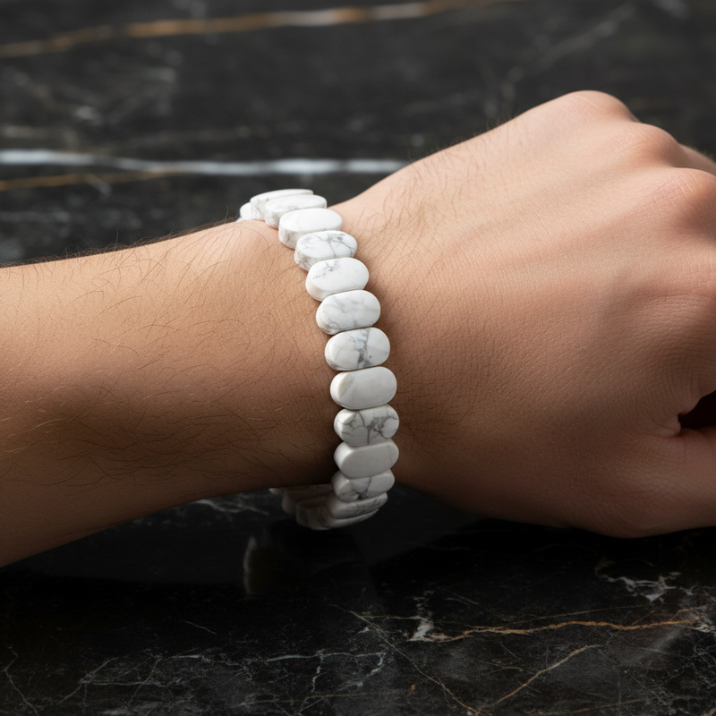Sertifikalı Havlit Doğal Taş Bileklik – Özel Rolex Kesim - Görsel 2 - Safnaturel