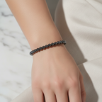 Sertifikalı Hematit Doğal Taş Bileklik 6 mm