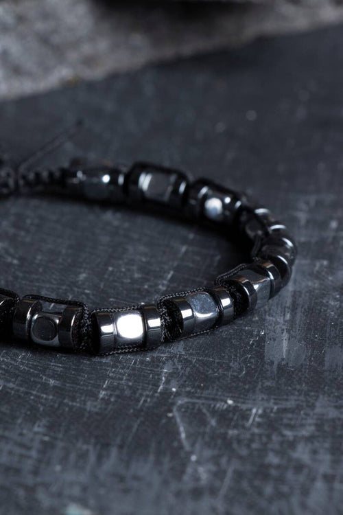 Sertifikalı Hematit Doğaltaş Makrome Bileklik