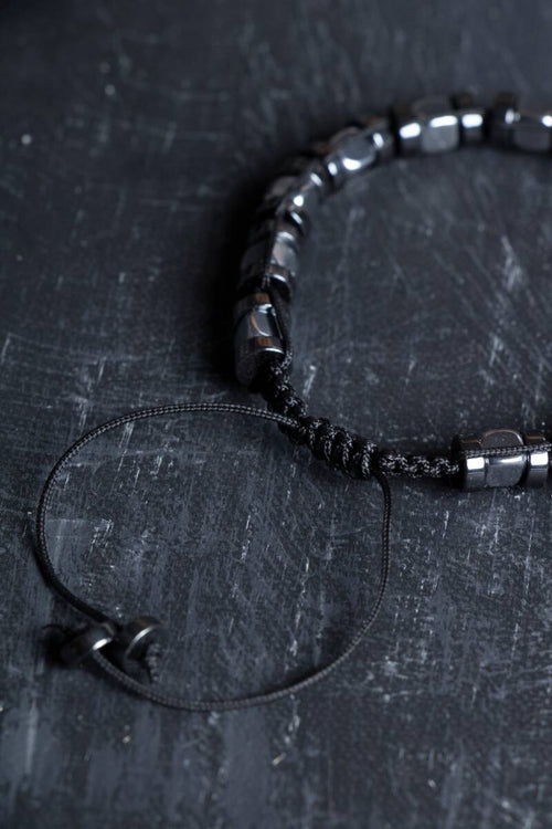 Sertifikalı Hematit Doğaltaş Makrome Bileklik