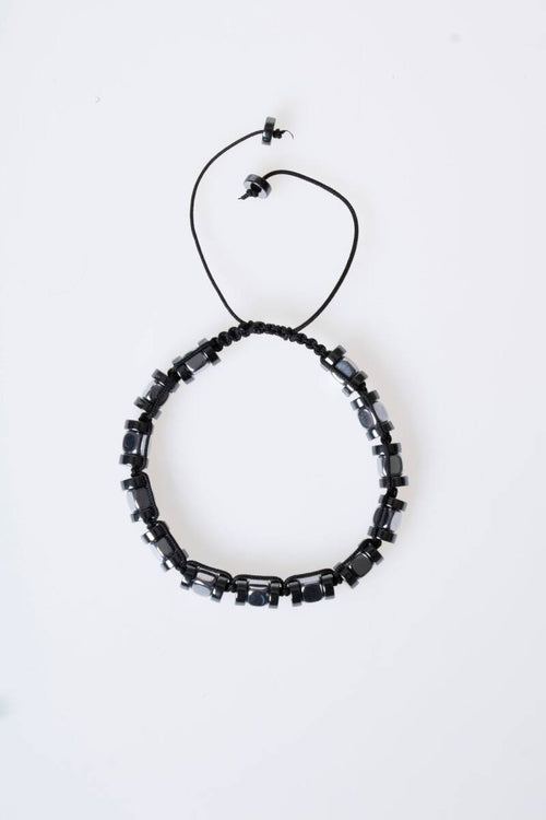 Sertifikalı Hematit Doğaltaş Makrome Bileklik