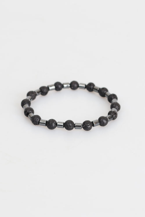 Sertifikalı Hematit - Lav Doğal Taş Bileklik