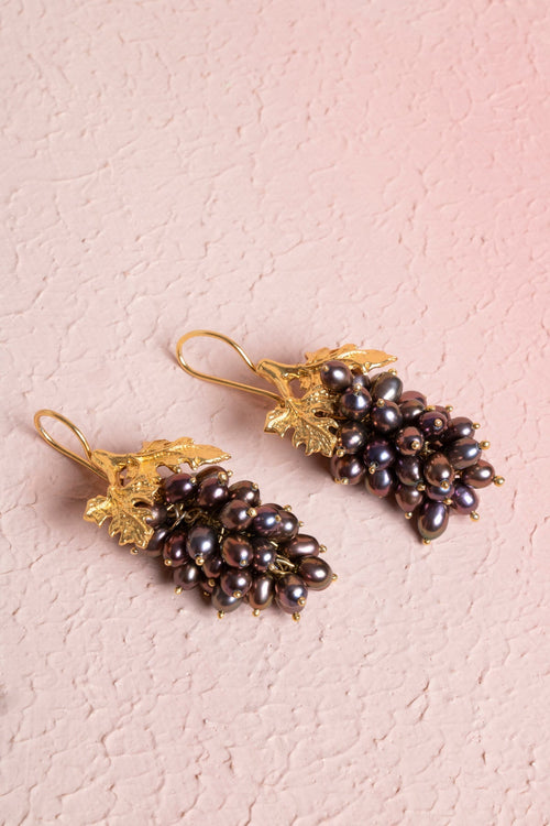 Sertifikalı İnci Doğal Taşlı El İşçiliği Tasarım Gümüş Küpe