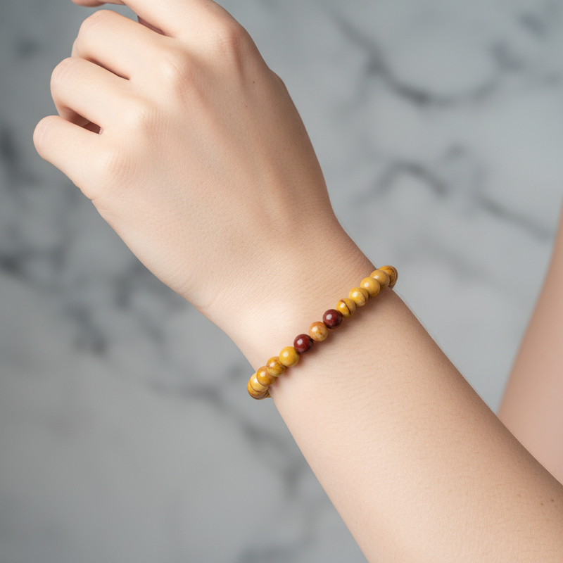 Sertifikalı Jasper Doğal Taş Bileklik 6 mm - Görsel 2 - Safnaturel