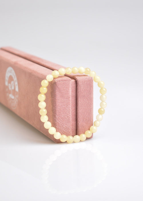 Sertifikalı Kalsit Doğal Taş Bileklik 6 mm