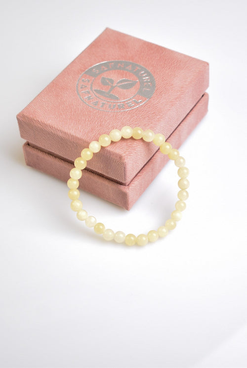 Sertifikalı Kalsit Doğal Taş Bileklik 6 mm