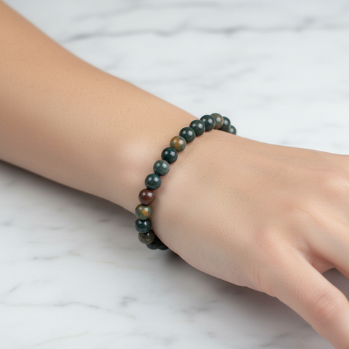 Certified Bloodstone Natural Stone Bracelet 6 mm