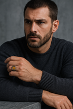 Sertifikalı Kaplan Gözü Doğal Taş 925 Ayar Gümüş Erkek Yüzük