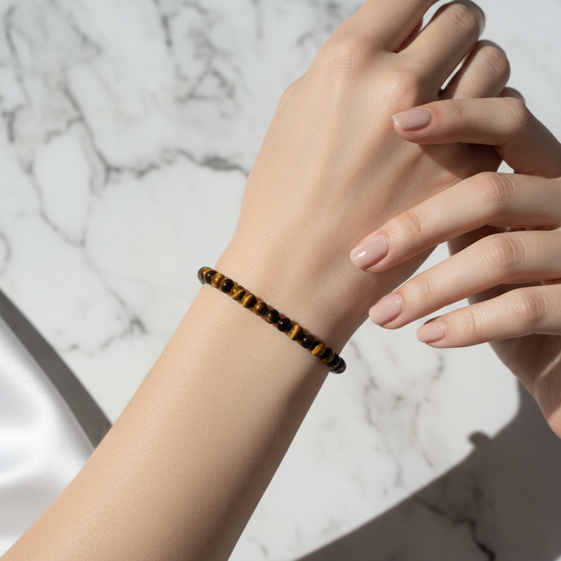 Sertifikalı Kaplan Gözü Doğal Taş Bileklik 4 mm - Görsel 1 - Safnaturel