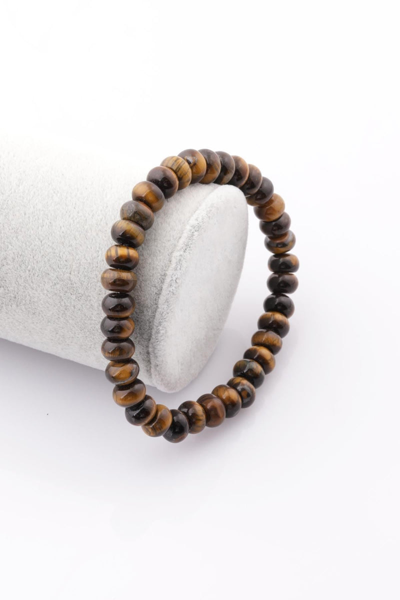 Sertifikalı Kaplan Gözü Doğal Taş Bileklik 5 x 8 mm Rondel Kesim - Görsel 1 - Safnaturel