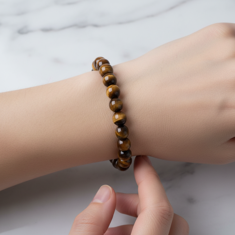 Sertifikalı Kaplan Gözü Doğaltaş Bileklik – 8 mm - Görsel 1 - Safnaturel