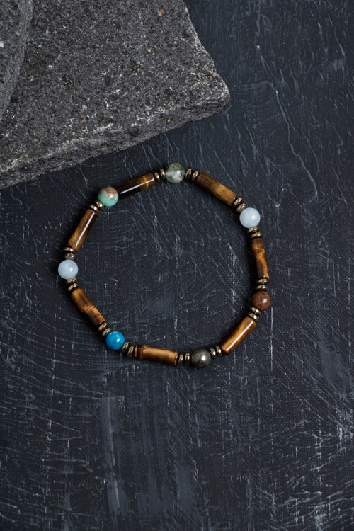 Sertifikalı Kaplan Gözü ve Doğal Taş Erkek Bileklik