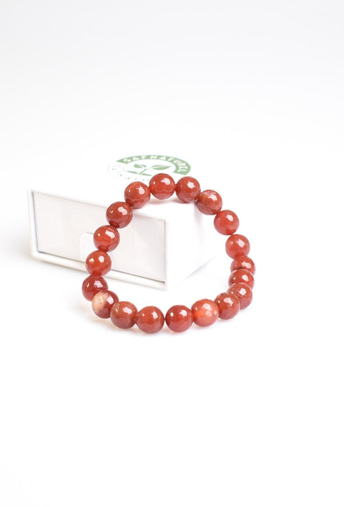 Certified Red Agate Natural Stone Bracelet 10 mm