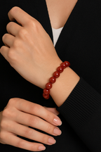 Certified Red Agate Natural Stone Bracelet 10 mm