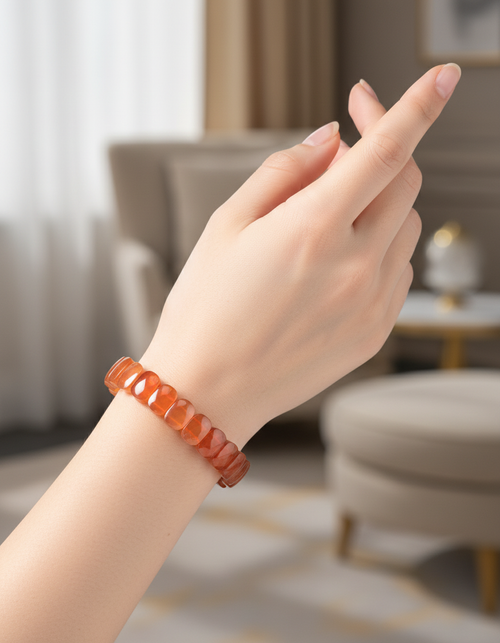 Certified Red Agate Natural Stone Bracelet – Special Rolex Cut